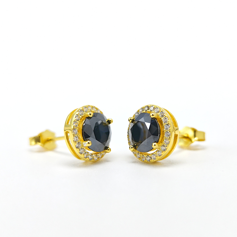 Women's 0.5/1/2/3 Carat Charming Black Moissanite Stud Earrings